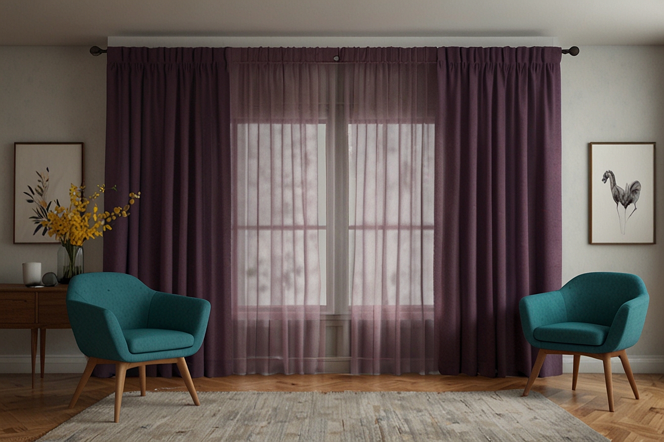 Sheer curtain pair with installation from Vorlixenvord